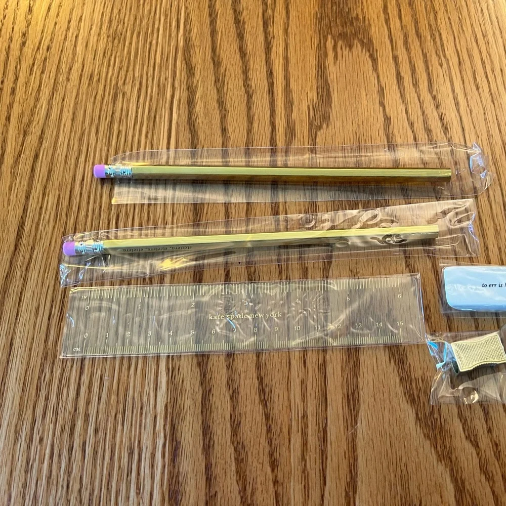 NWT Kate Spade Gold Dot Pencil Case